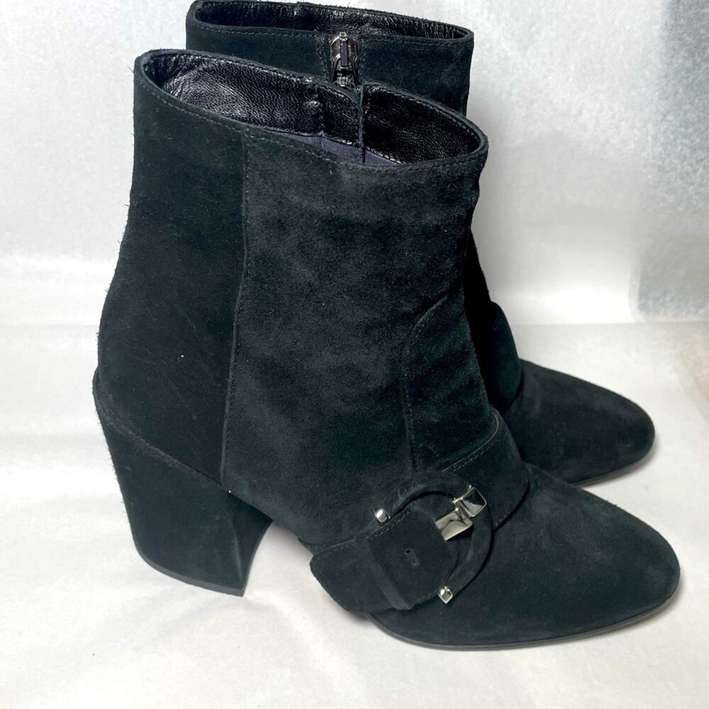 Aquatalia | Weatherproof Suede Zip Booties - Black Florabelle